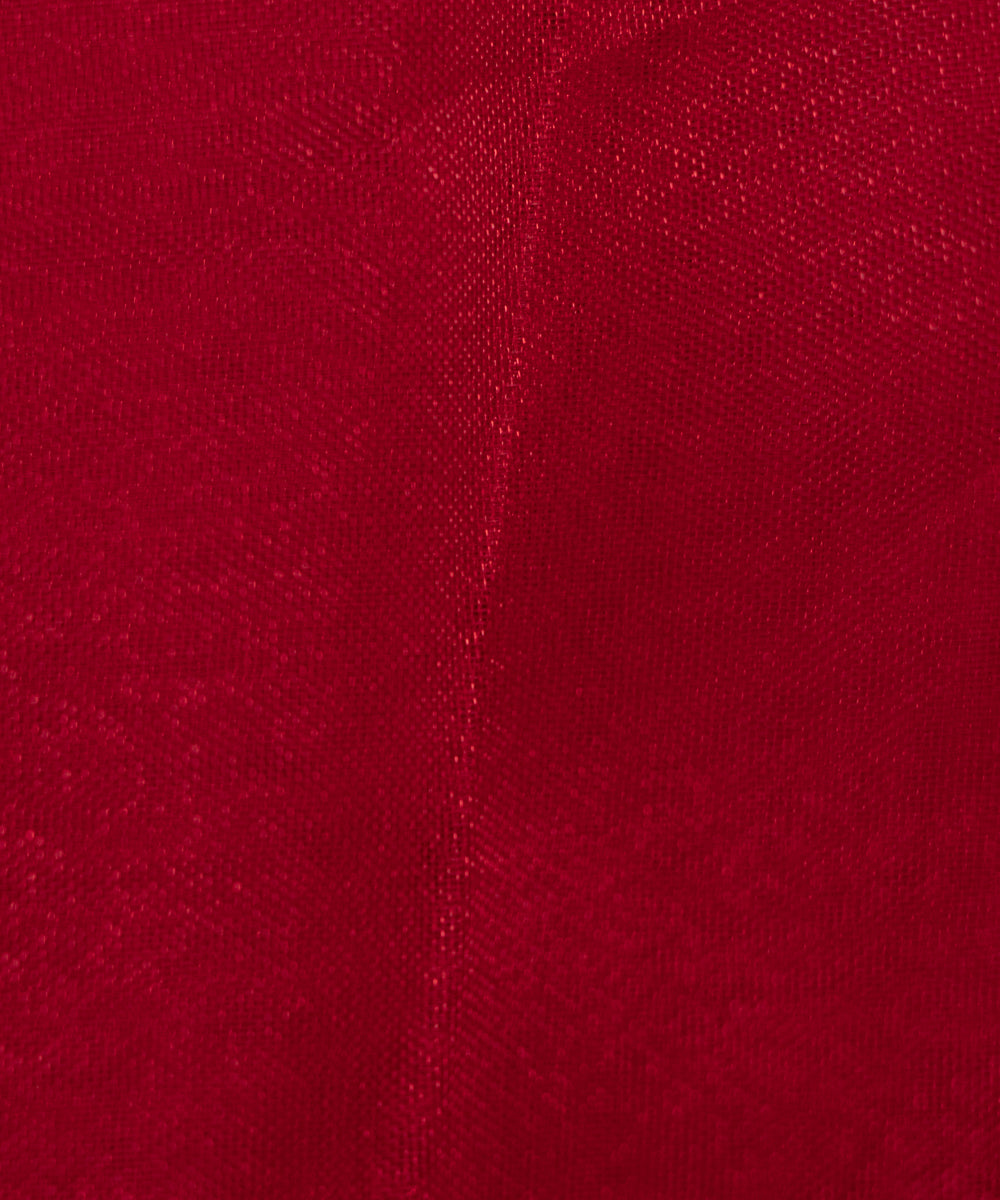 Red Colour Plain Tissue Organza Fabric
