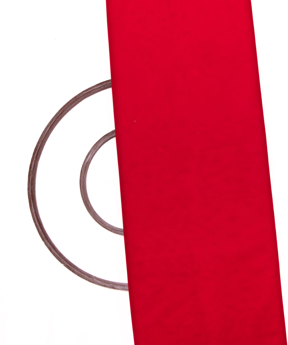 Deep Red Colour Plain Net Fabric