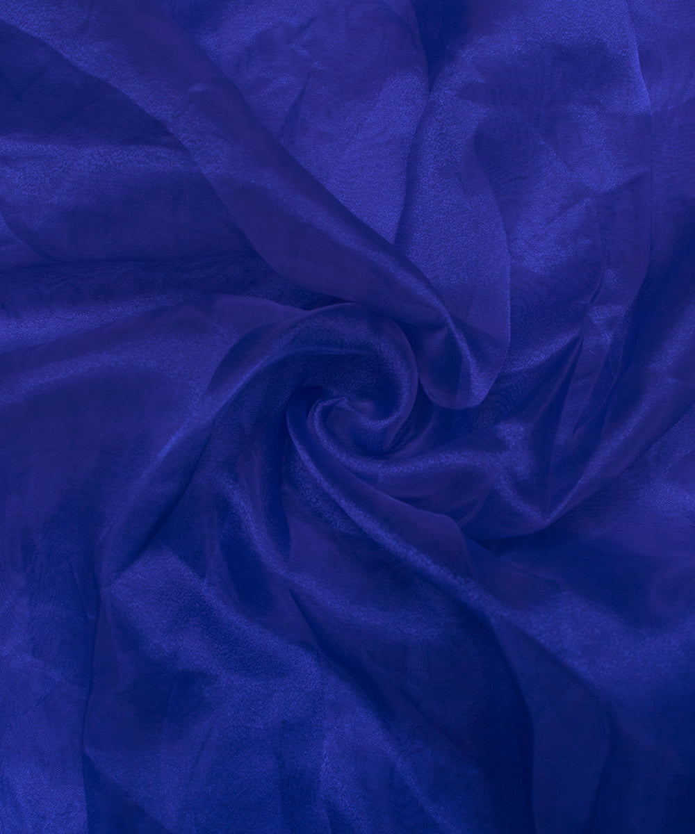 Royal Blue Colour Plain Tissue Organza Fabric