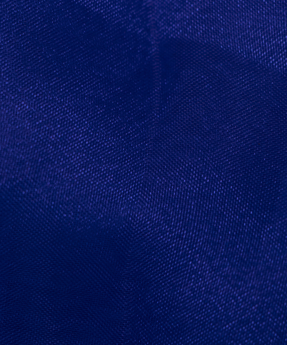 Royal Blue Colour Plain Tissue Organza Fabric