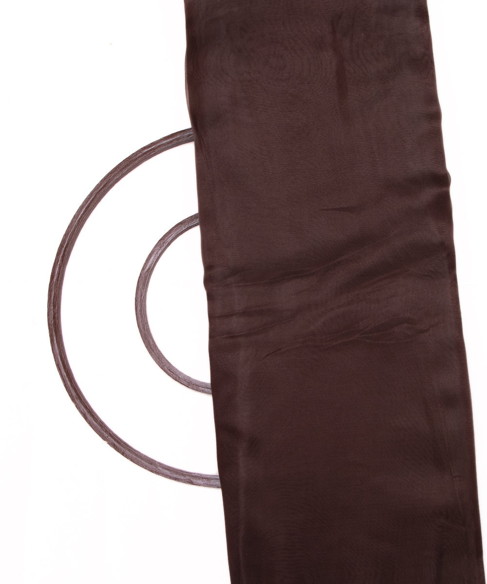 Dark Brown Colour Plain Tissue Organza Fabric