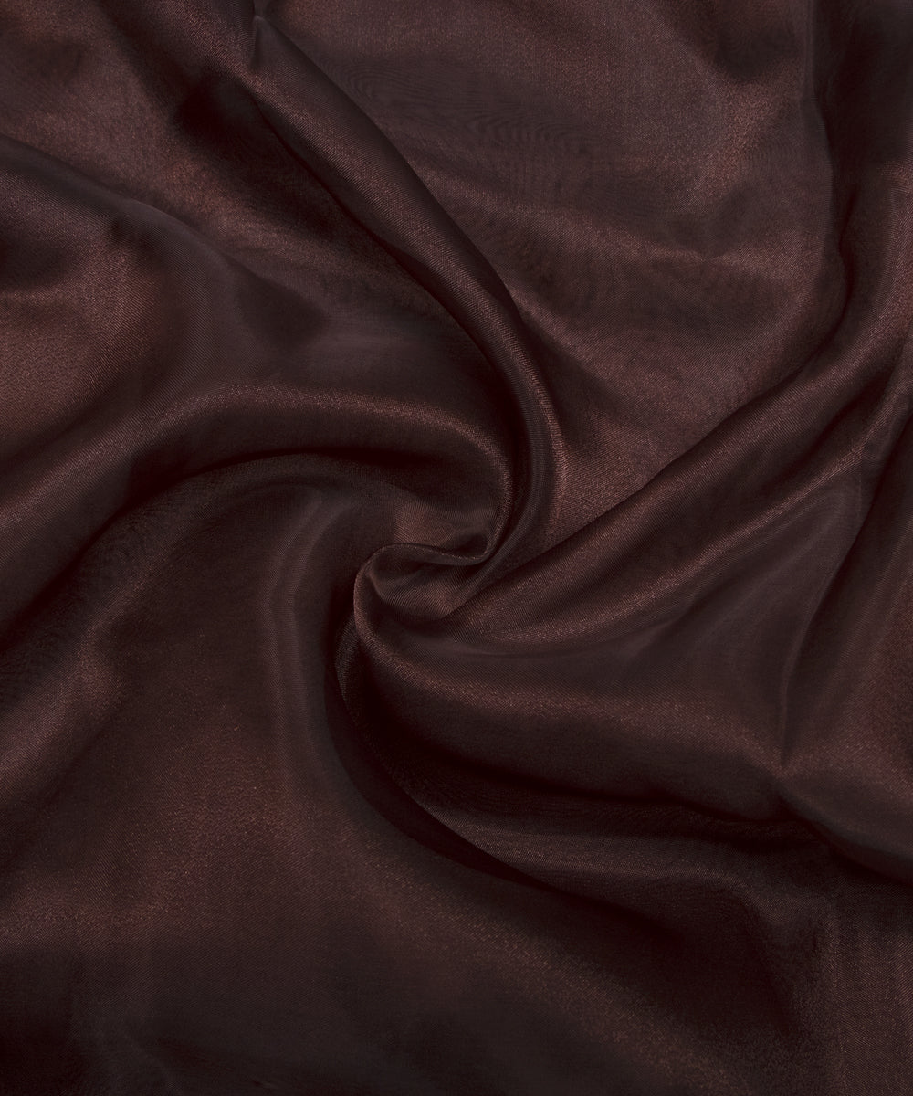 Dark Brown Colour Plain Tissue Organza Fabric