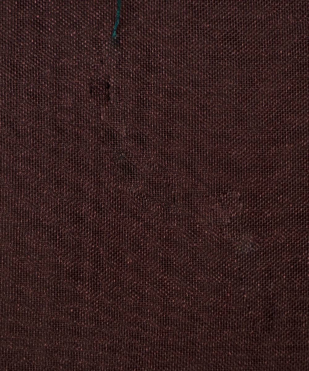 Dark Brown Colour Plain Tissue Organza Fabric