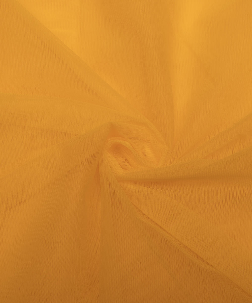 Yellow Colour Plain Net Fabric