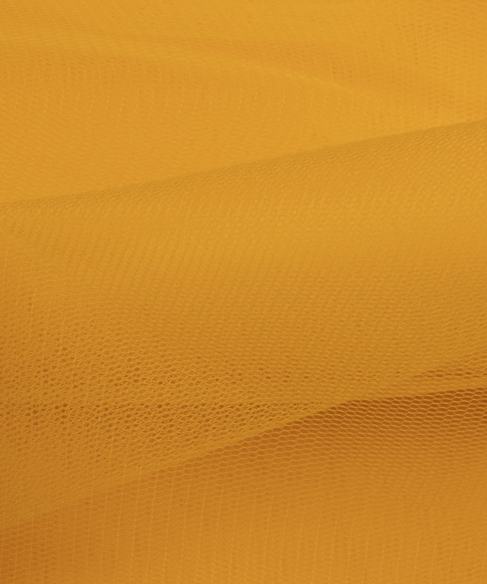 Yellow Colour Plain Net Fabric