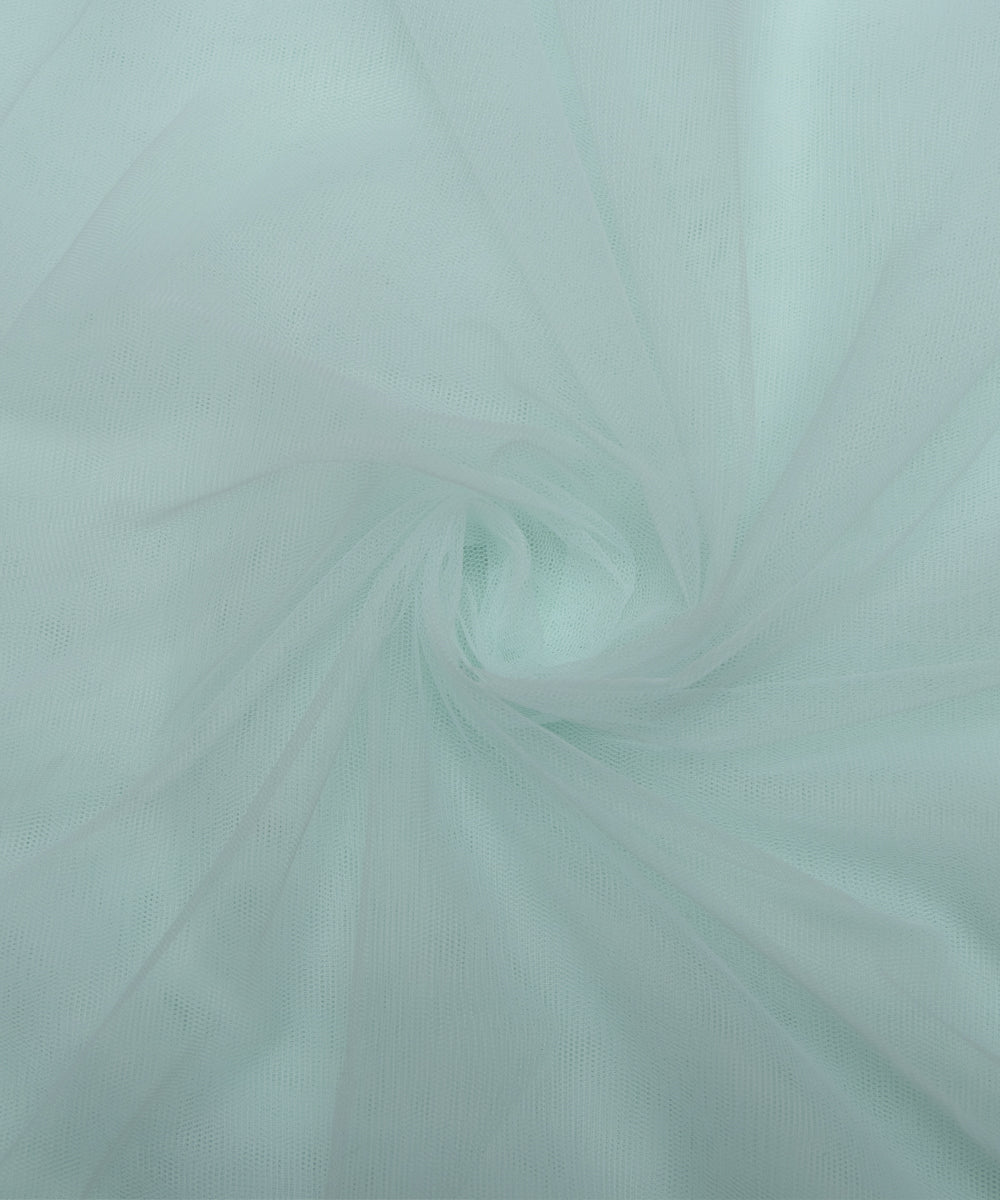 Ligh Aqua Colour Plain Net Fabric