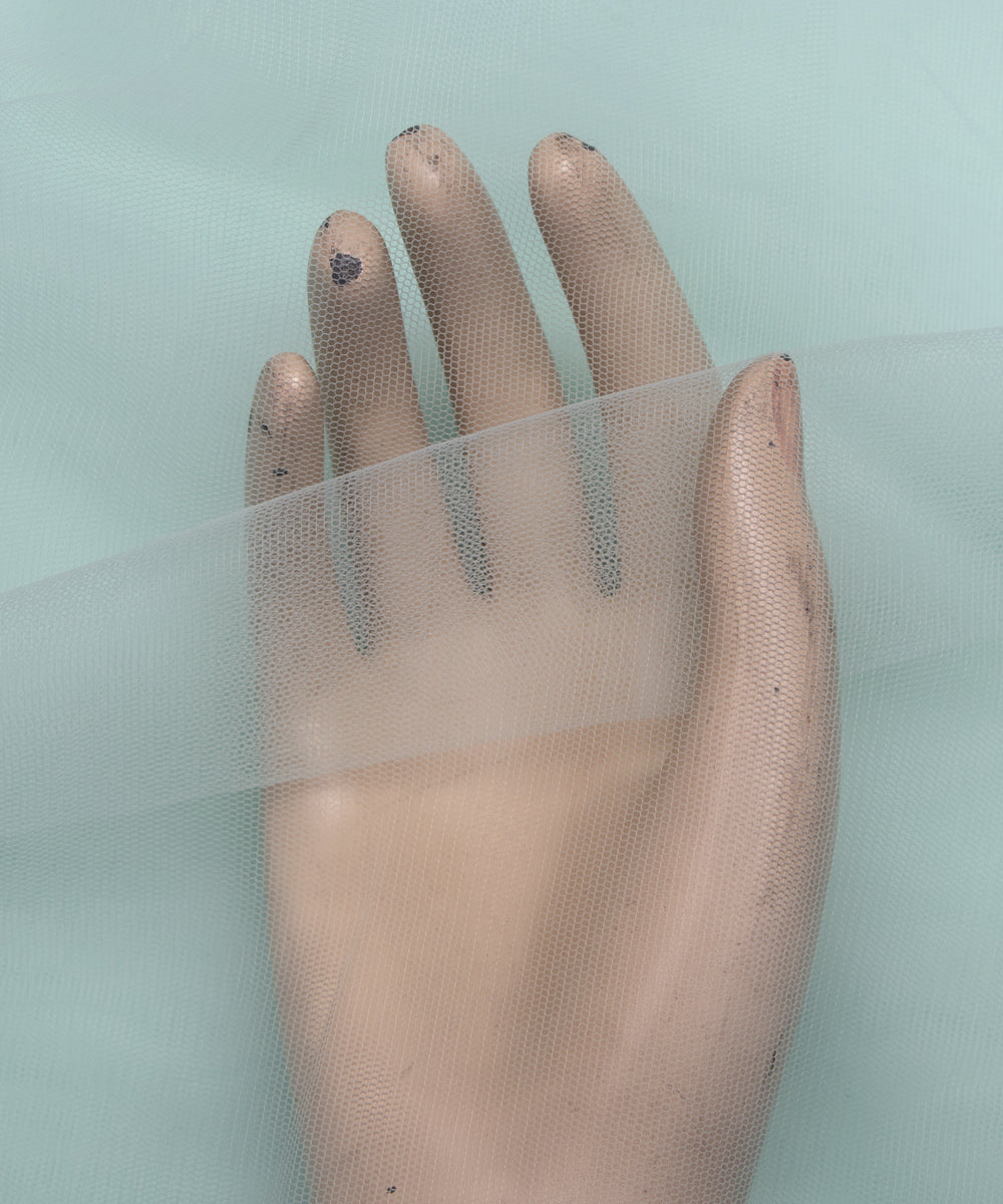 Ligh Aqua Colour Plain Net Fabric