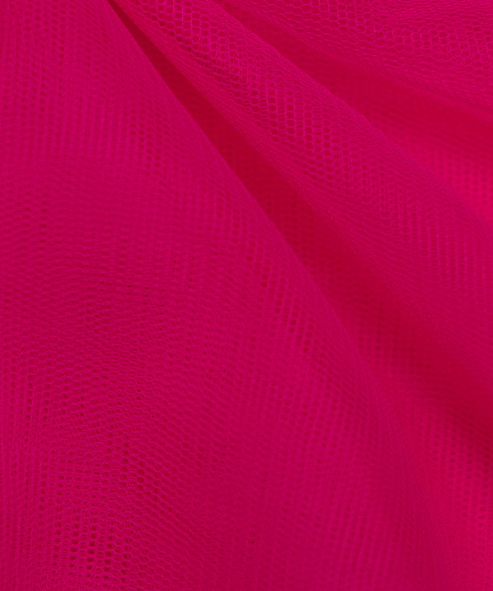 Magenta Colour Plain Net Fabric