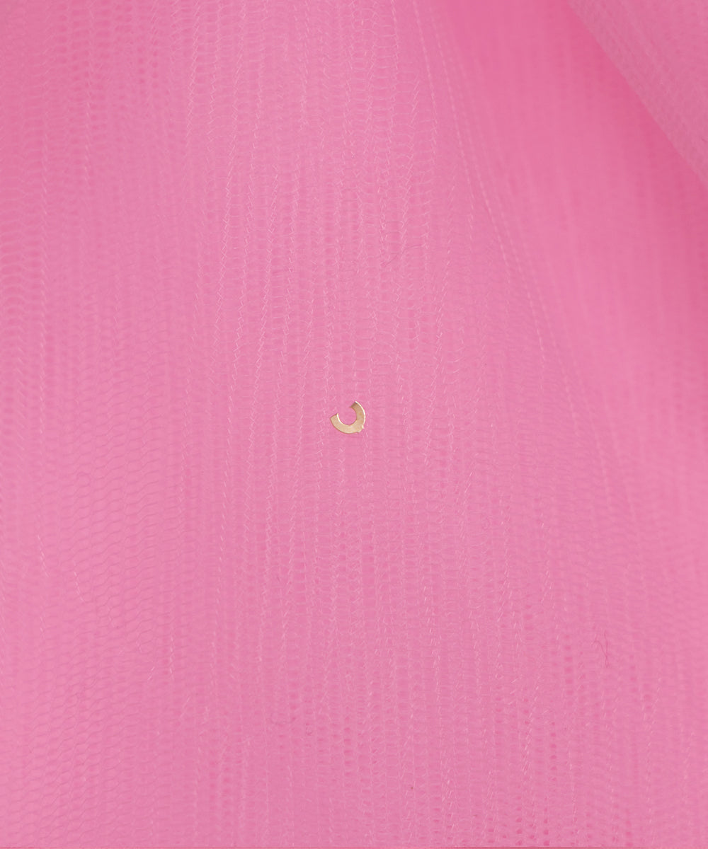 Light Pink Colour Plain Net Fabric