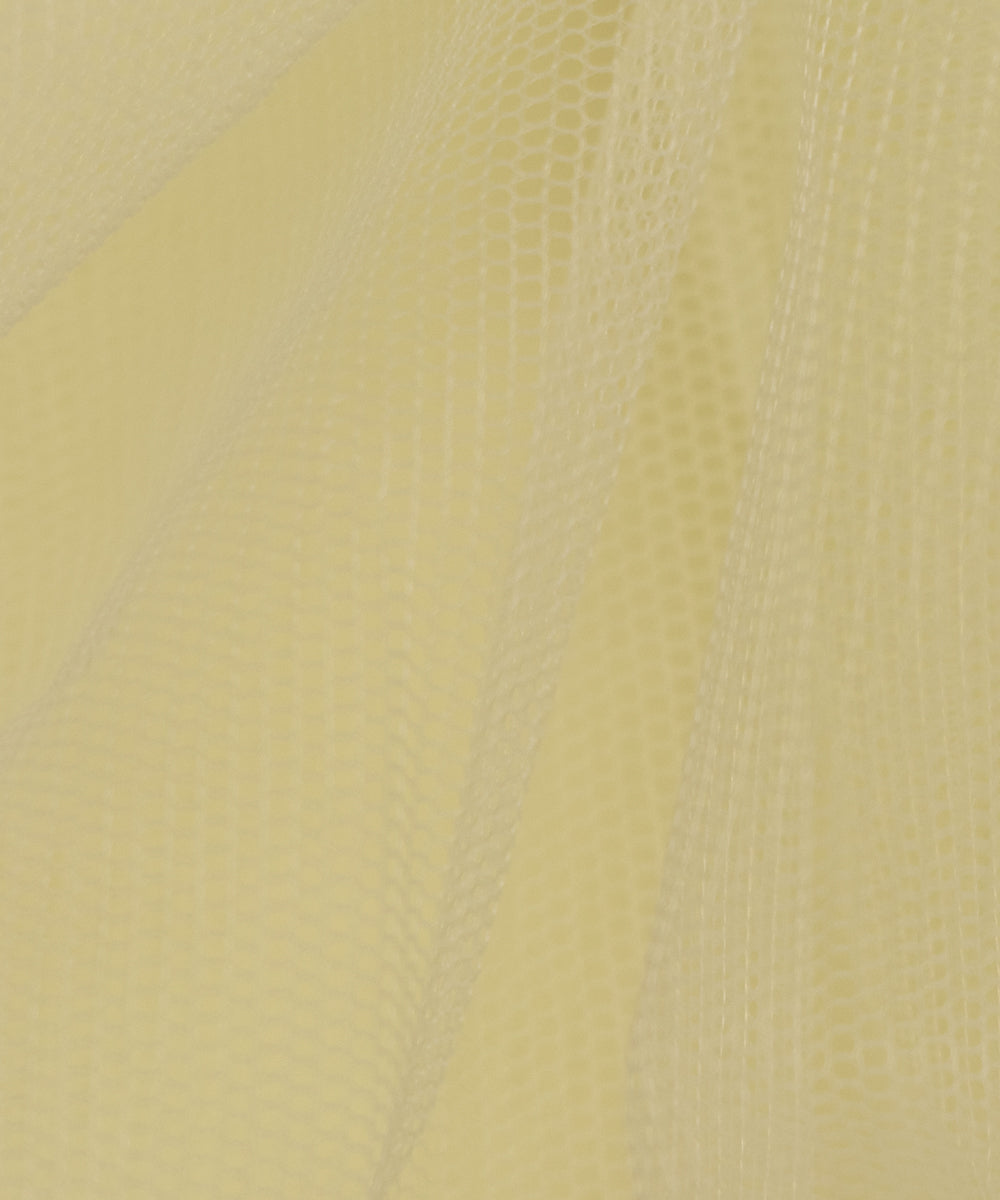 Light Lemon Yellow Colour Plain Net Fabric