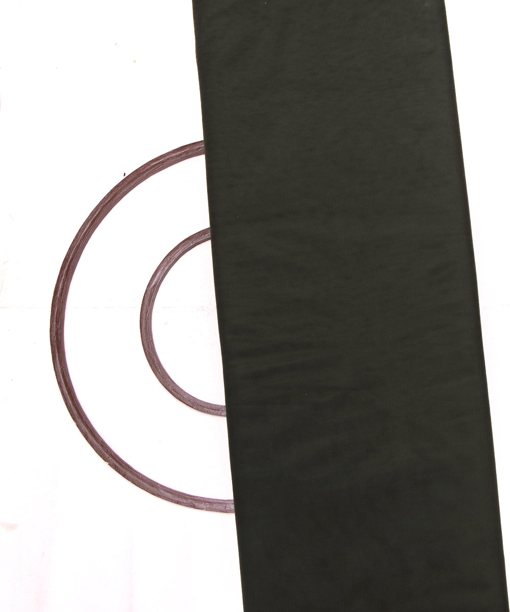 Dark Green Colour Plain Net Fabric