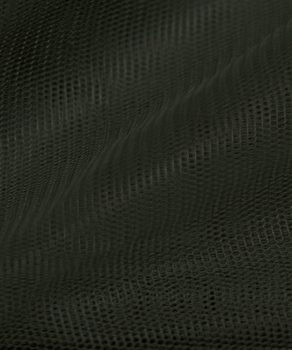 Dark Green Colour Plain Net Fabric
