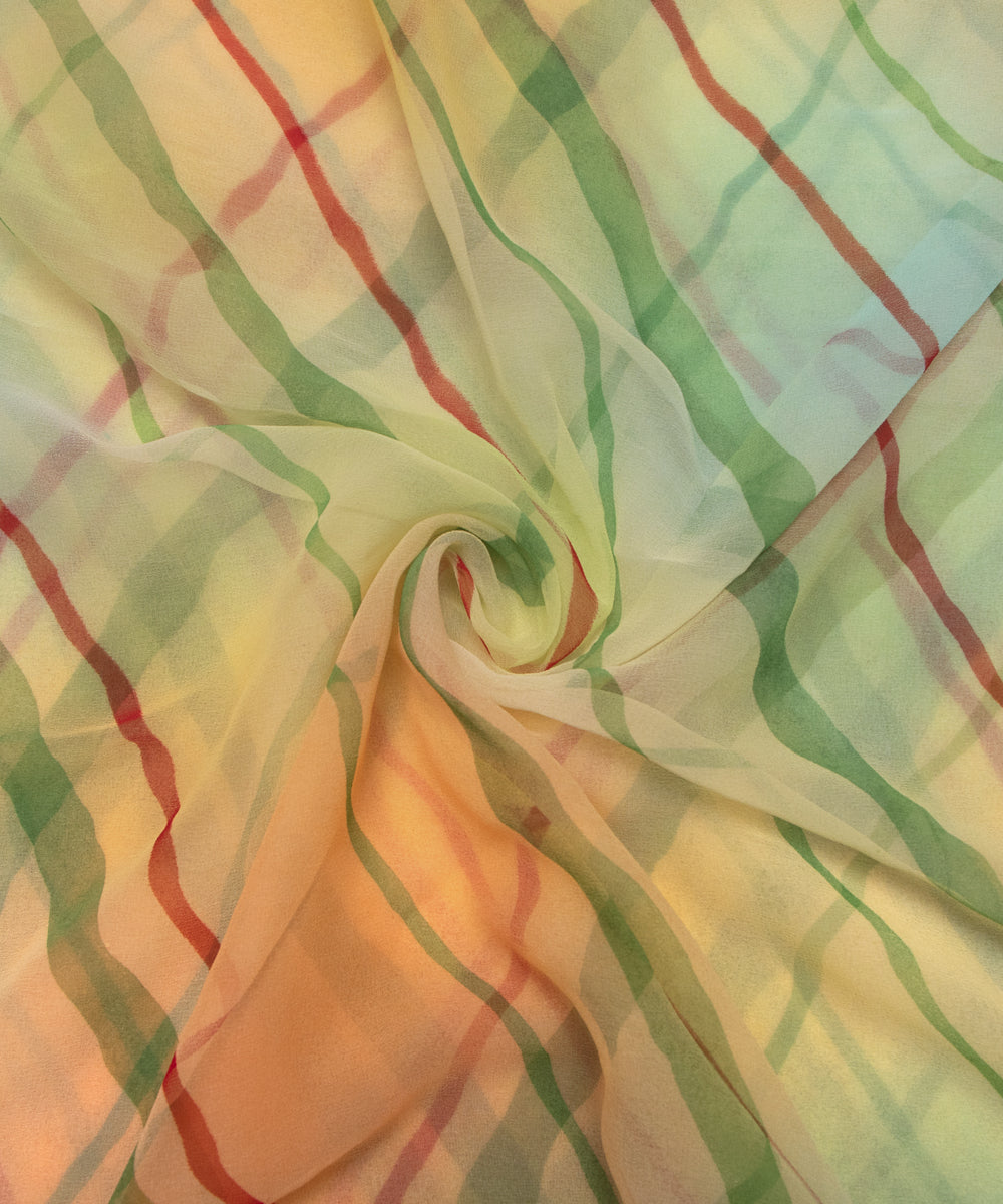 Green Color Georgette Fabric For Sawan