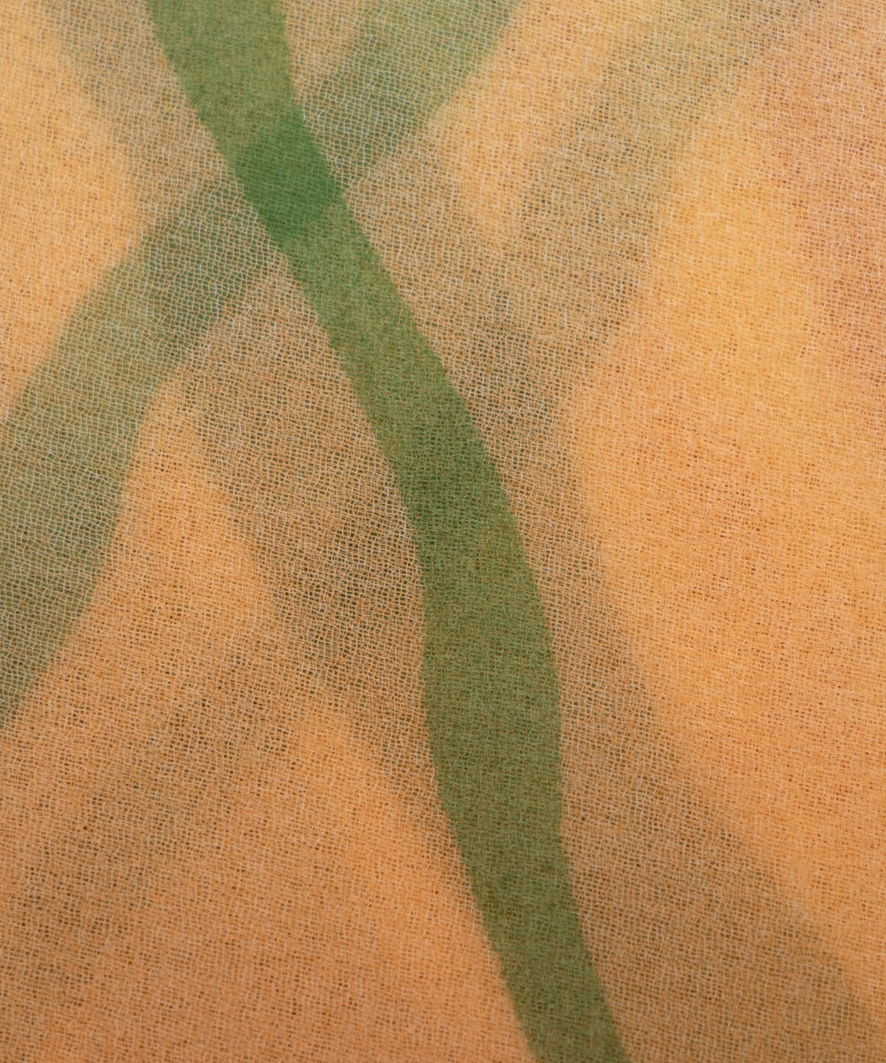 Green Colour Lehariya Print Georgette Fabric