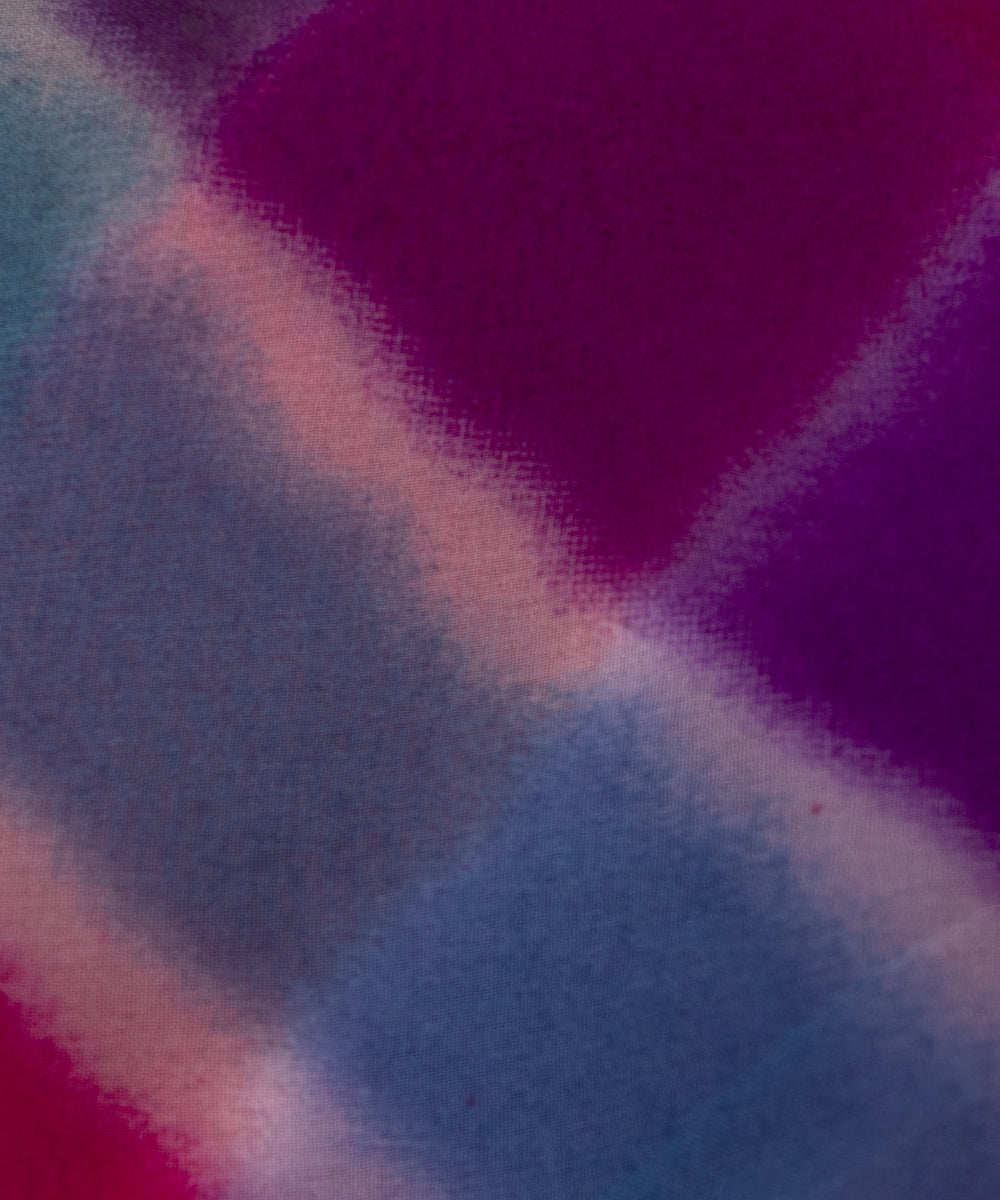 Multi Colour Lehariya Print Georgette Fabric
