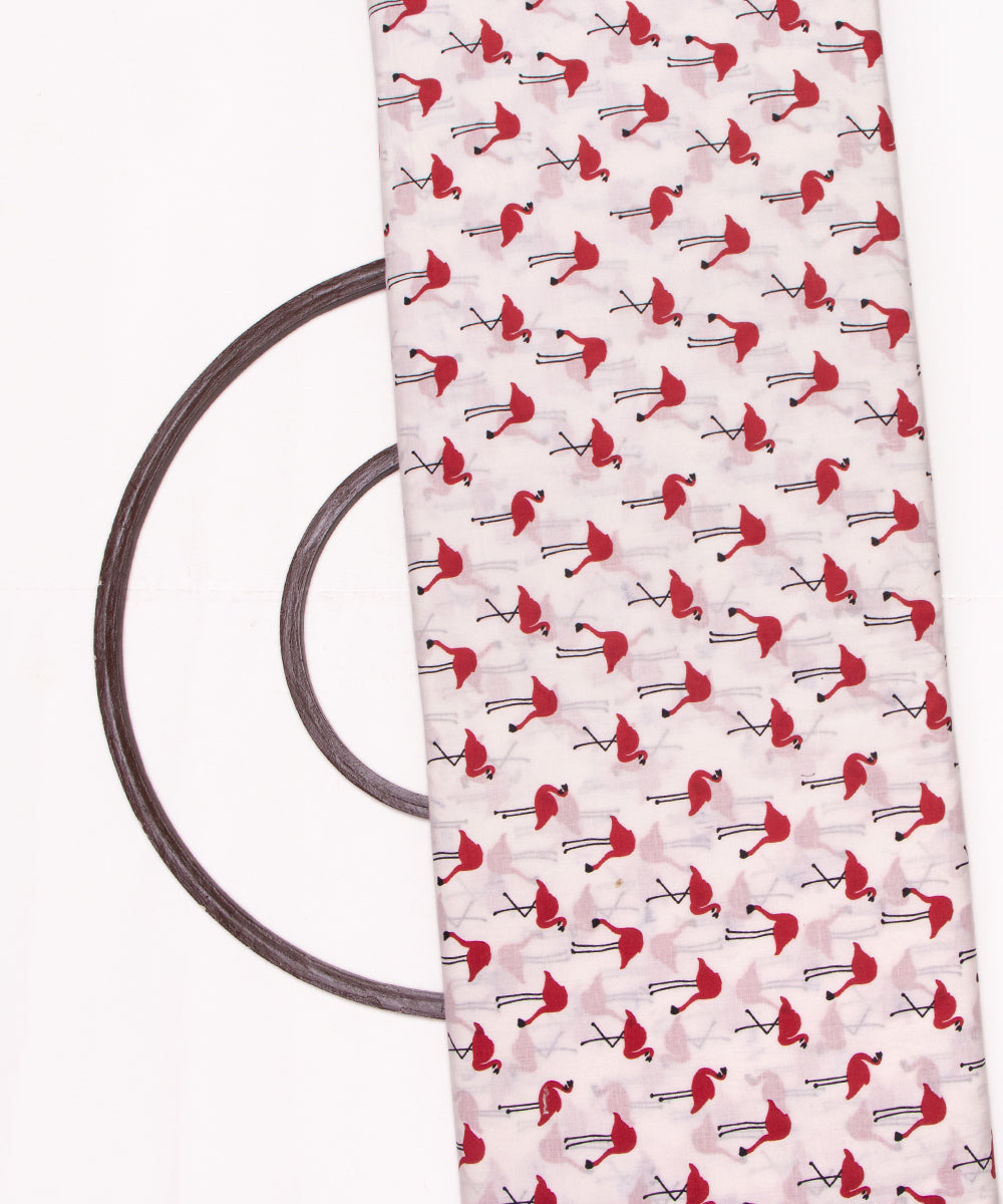 White Colour Kids Printed Cotton Fabric