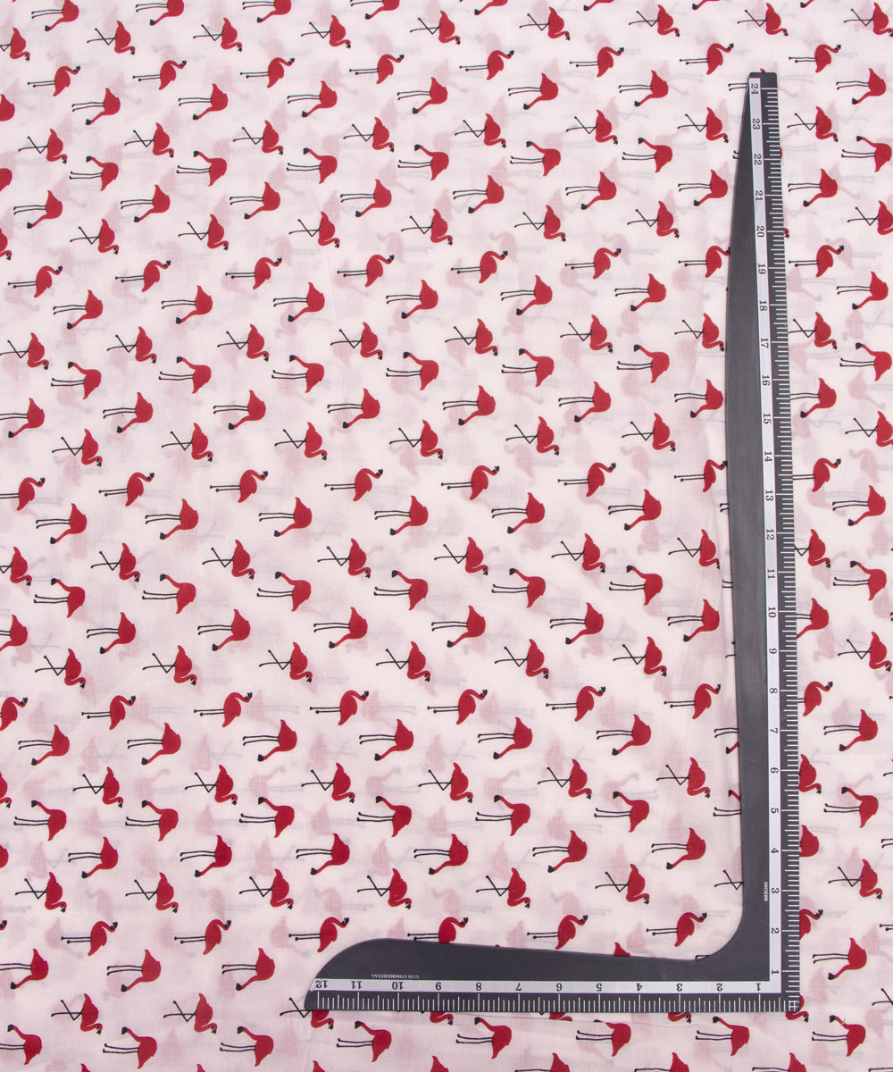 White Colour Kids Printed Cotton Fabric