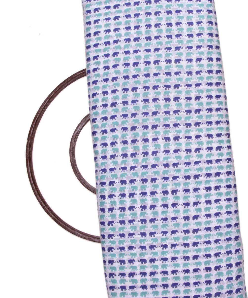 White Colour Kids Printed Cotton Fabric