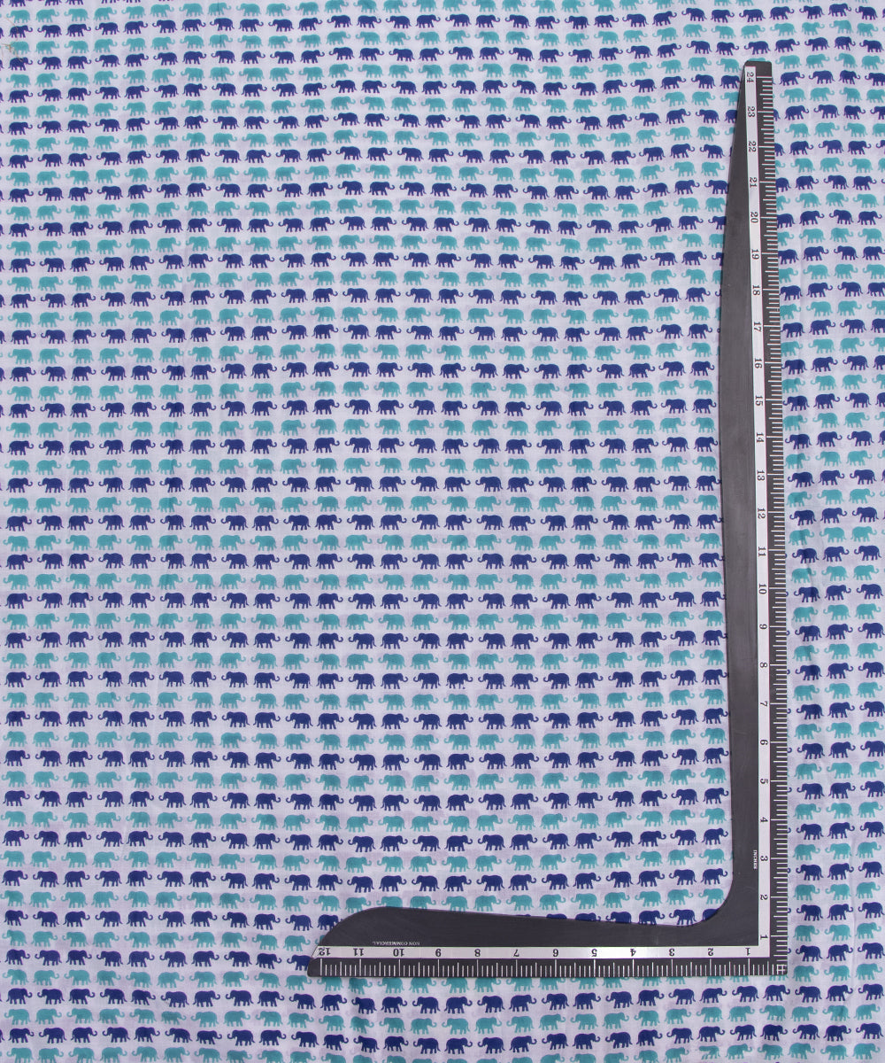 White Colour Kids Printed Cotton Fabric