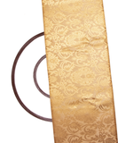 Golden Colour Floral Design Banarasi Brocade Silk  Fabric