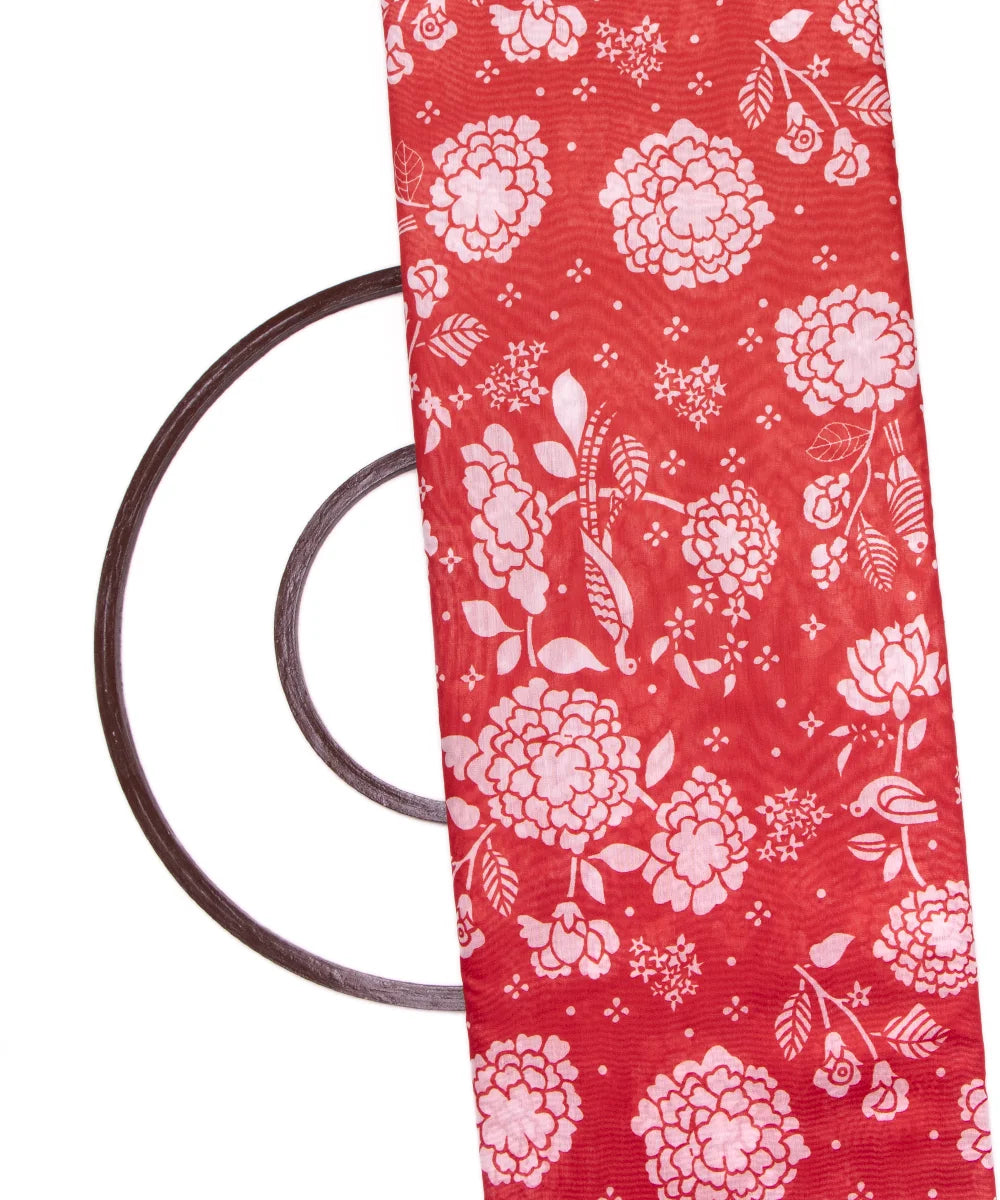 chanderi silk floral fabric