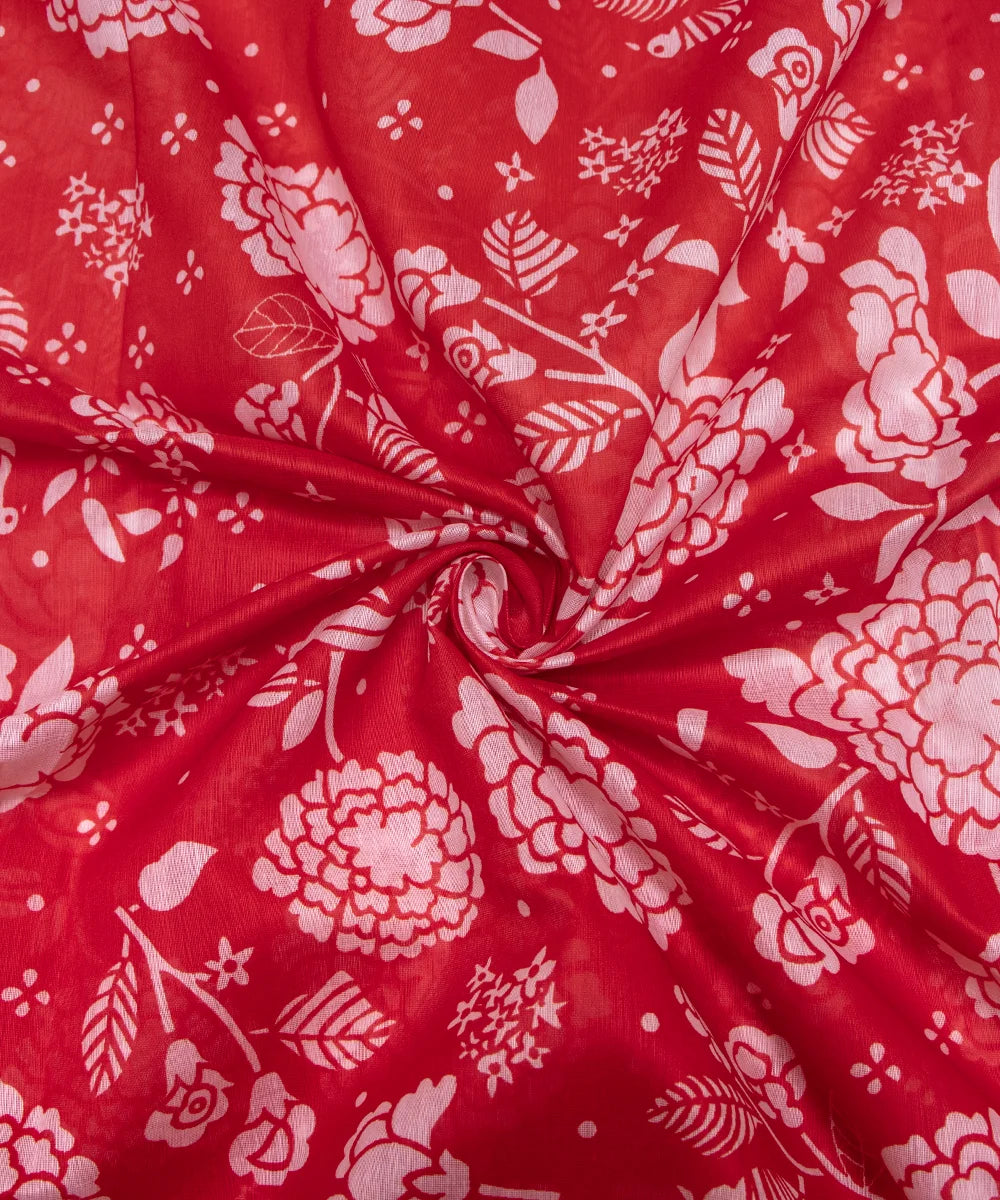 chanderi silk floral fabric
