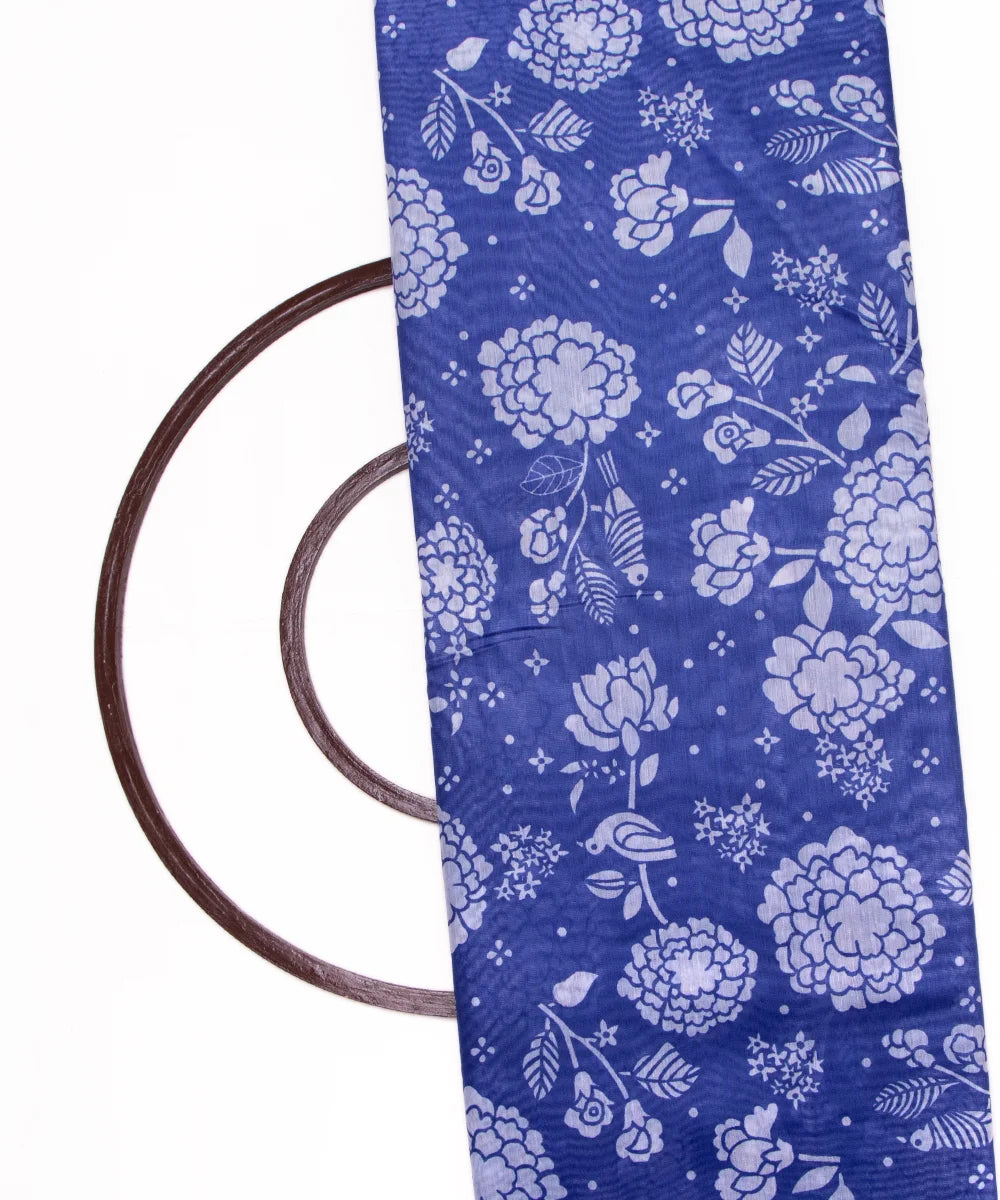 chanderi fabric blue colour
