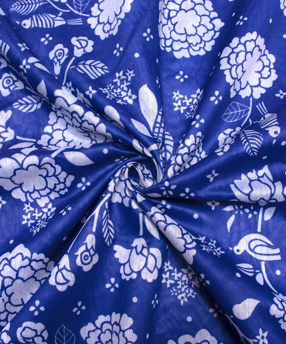 chanderi fabric blue colour