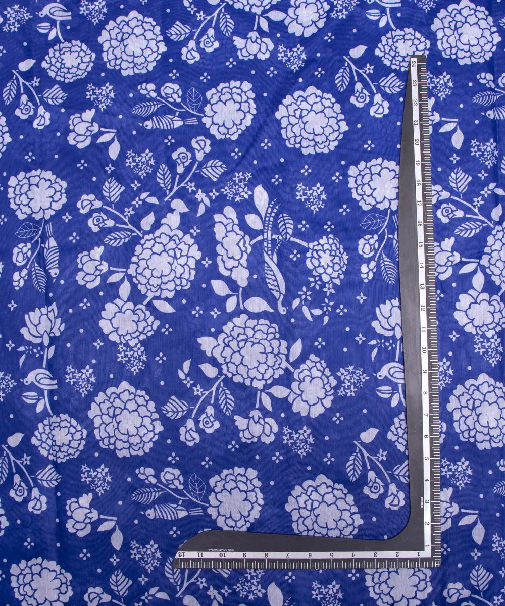 chanderi fabric blue colour