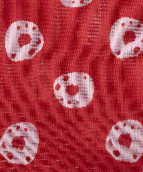 Red - Handloom Silk Cotton Plain Chanderi Fabric 03