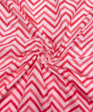 White Color Zigzag Printed Cotton Fabric