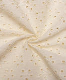 Off White Cutwork Schiffli Cotton Hakoba Fabric