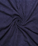 Navy Blue Cutwork Schiffli Cotton Hakoba Fabric