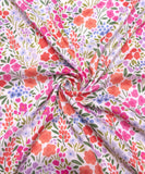 Off White Floral Digital Print Muslin Fabric