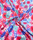 White Floral Digital Print Muslin Fabric