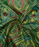 Green Bandhani Print Kota Doria Fabric