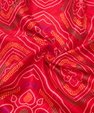Red Bandhani Print Kota Doria Fabric