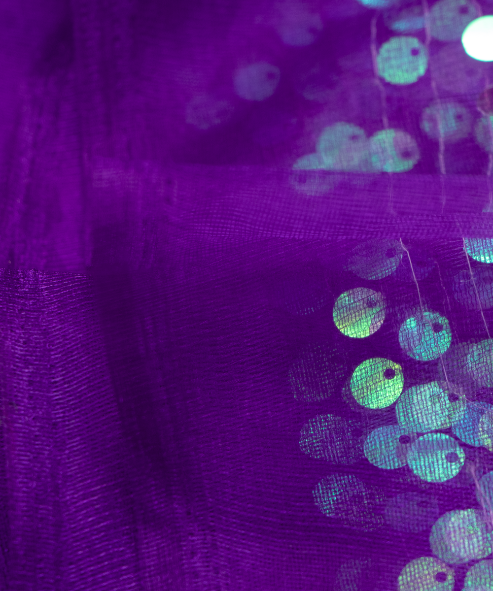 Lavender Sequin Net Embroidery Fabric