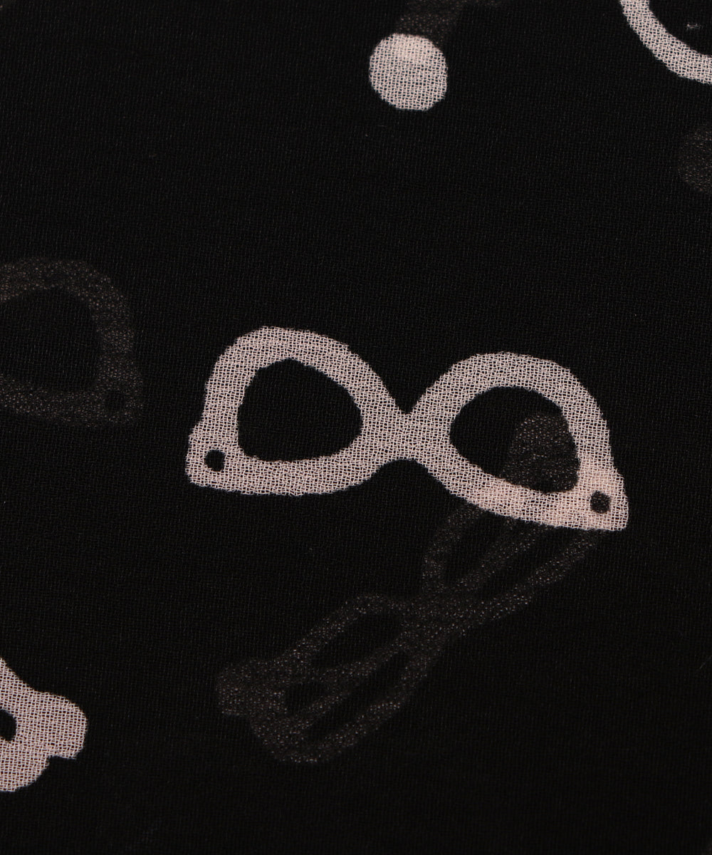 Black Colour Kids Print Georgette Fabric ( 3 Meter )