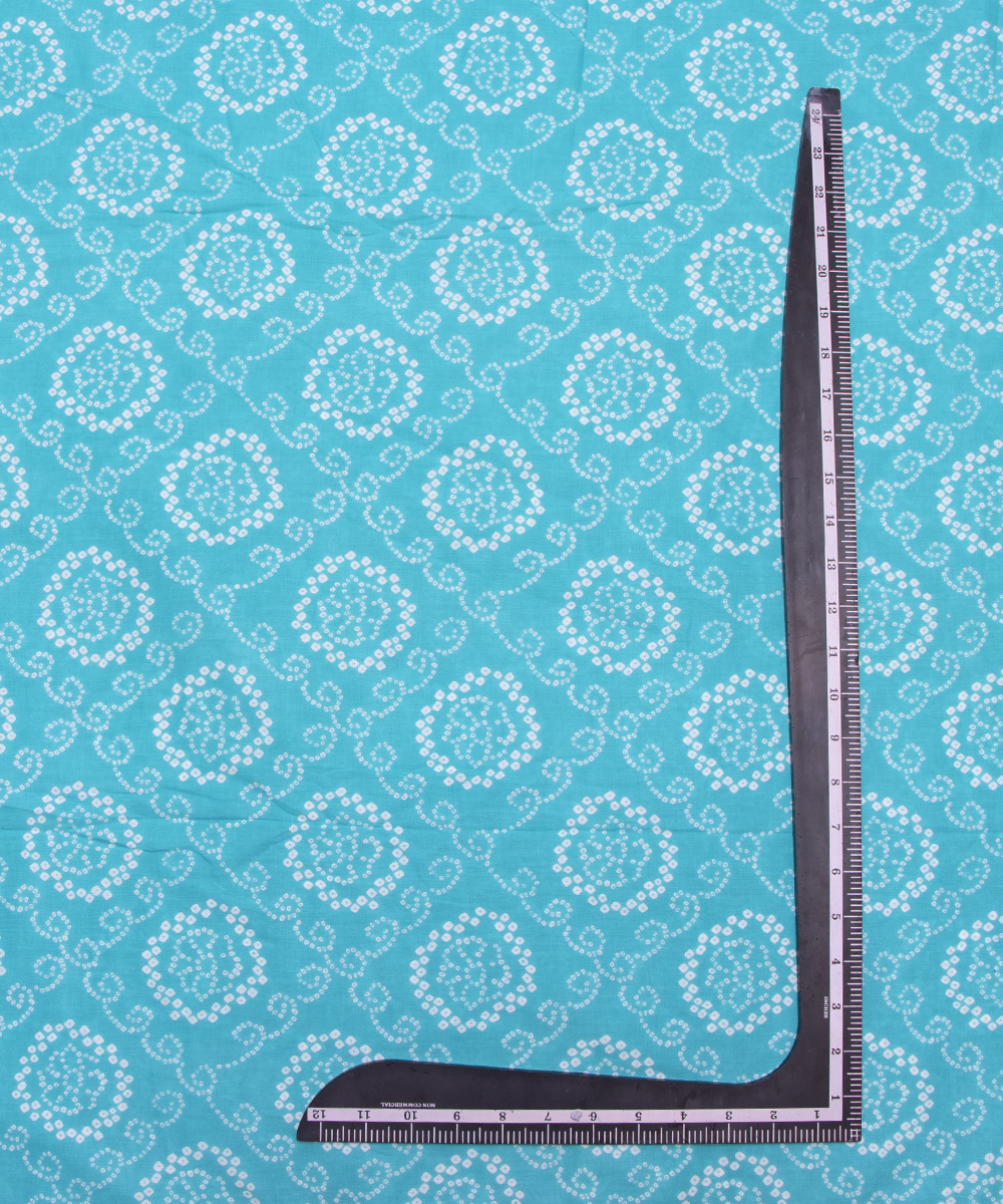 Light Blue Colour Bandhani Printed Cotton Fabric