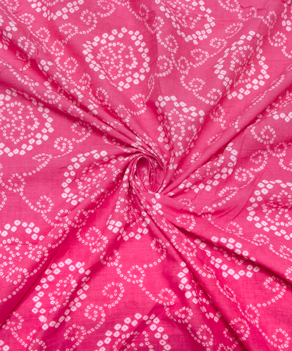 Light Pink Colour Bandhani Printed Cotton Fabric