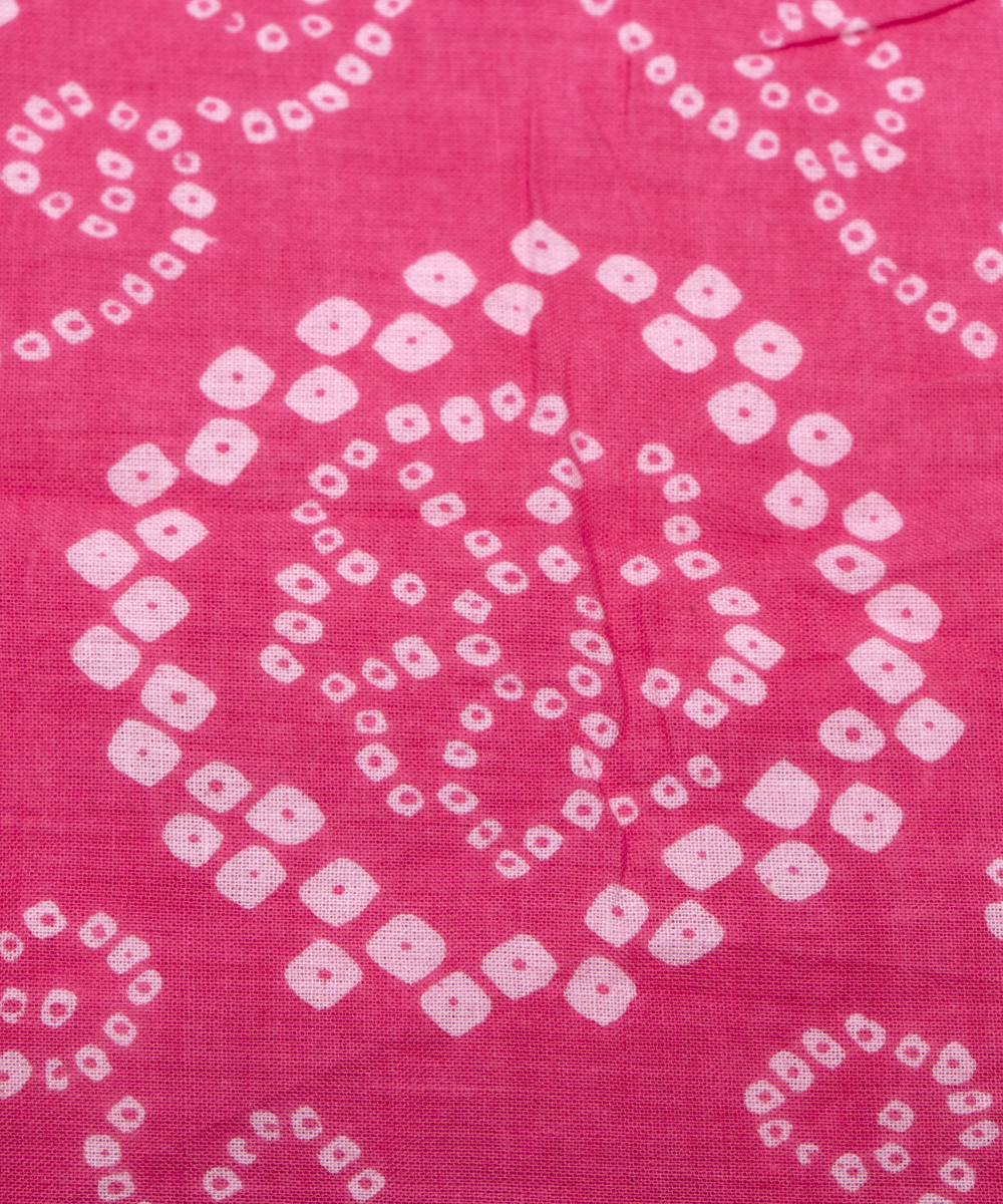 Light Pink Colour Bandhani Printed Cotton Fabric