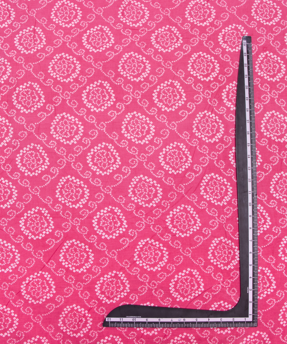 Light Pink Colour Bandhani Printed Cotton Fabric
