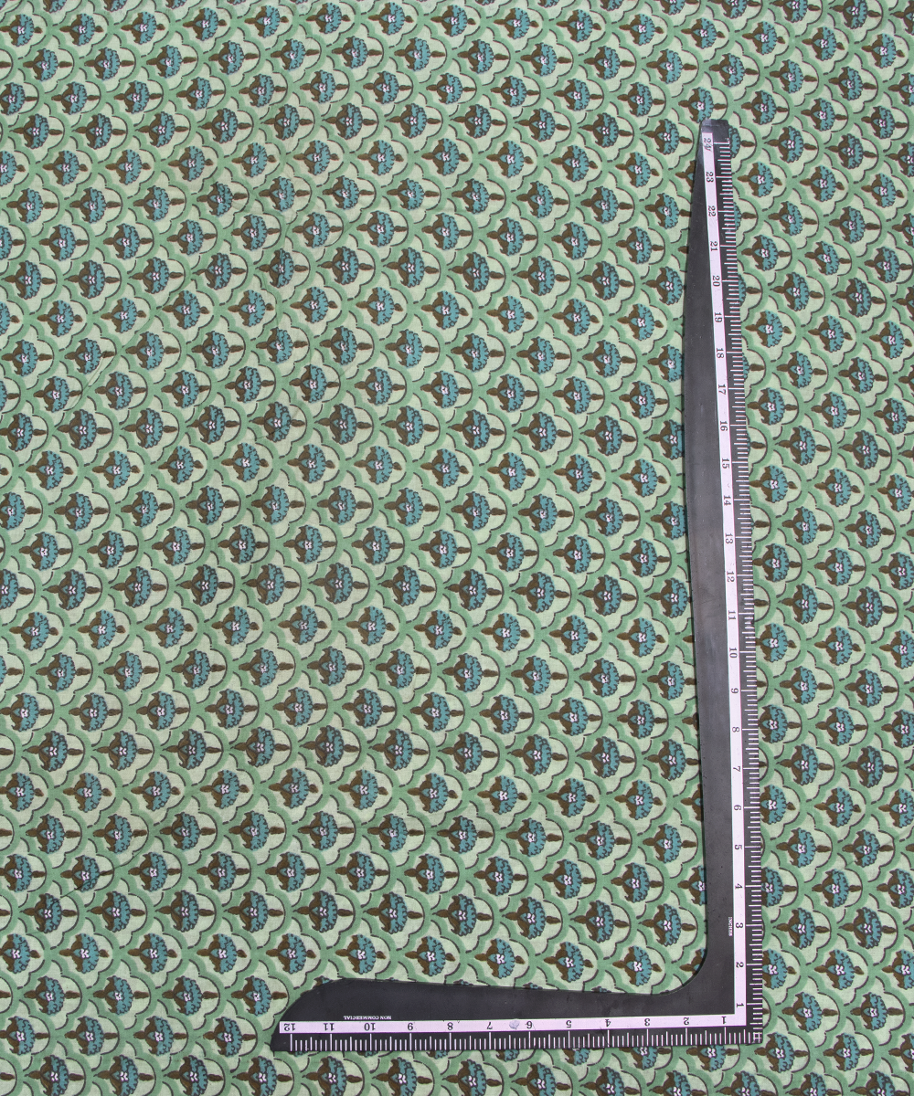 Light Green Colour Butti Printed Cotton Fabric