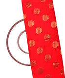 Red Colour Pot Print Banarasi Brocade Silk Fabric