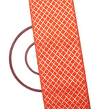 Orange Colour Checks Pattern Gotta Raw Silk Fabric