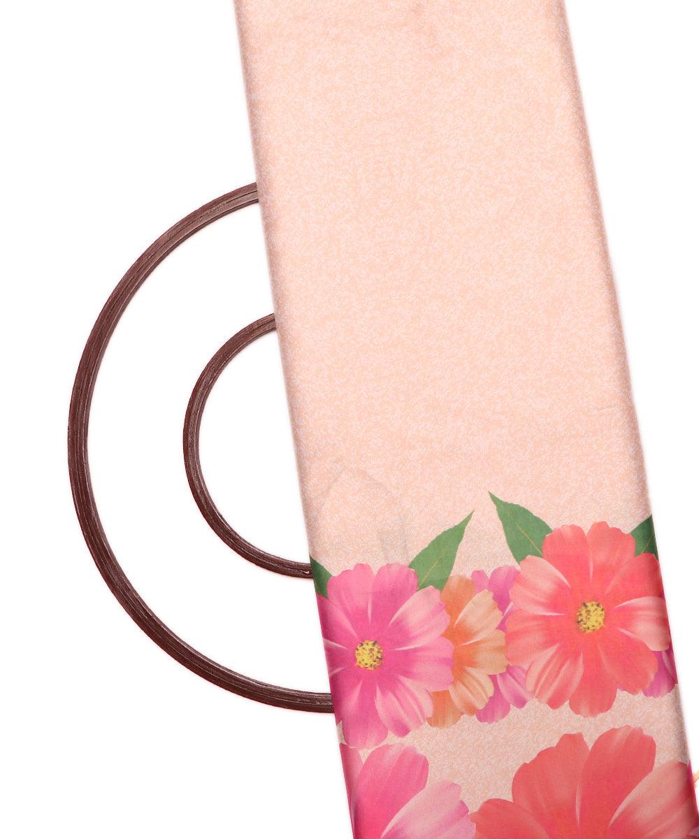 pink floral design satin moss fabric b100 3922