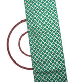 Green Colour Checks Pattern Gotta Raw Silk Fabric