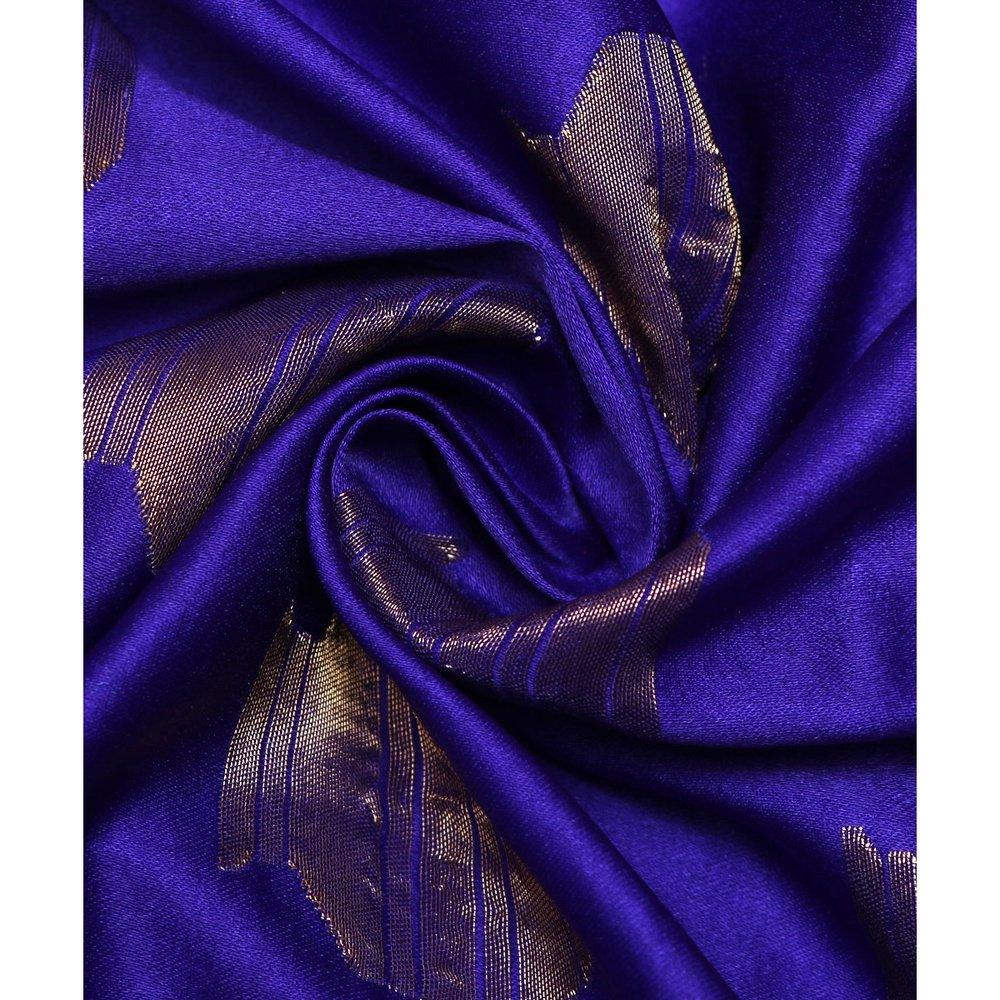 dark blue and golden matka clay pot print banarasi brocade silk fabric o146 5649