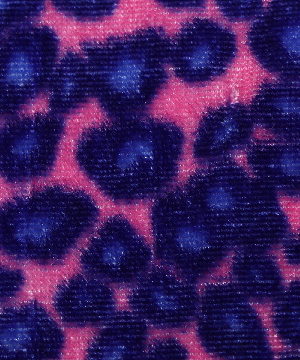 pink and blue unique print velvet fabric b106 5422